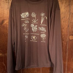 Romwe Flower Cottagecore Long Sleeve T-Shirt